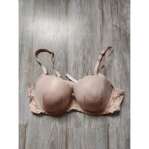 Victoria’s Secret Dream Angels Light Pink Metallic Sparkle Lined Demi Bra 38C